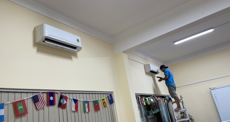 Bảo trì máy lạnh định kỳ: Trường học TH-THCS-THPT Hồng Bàng